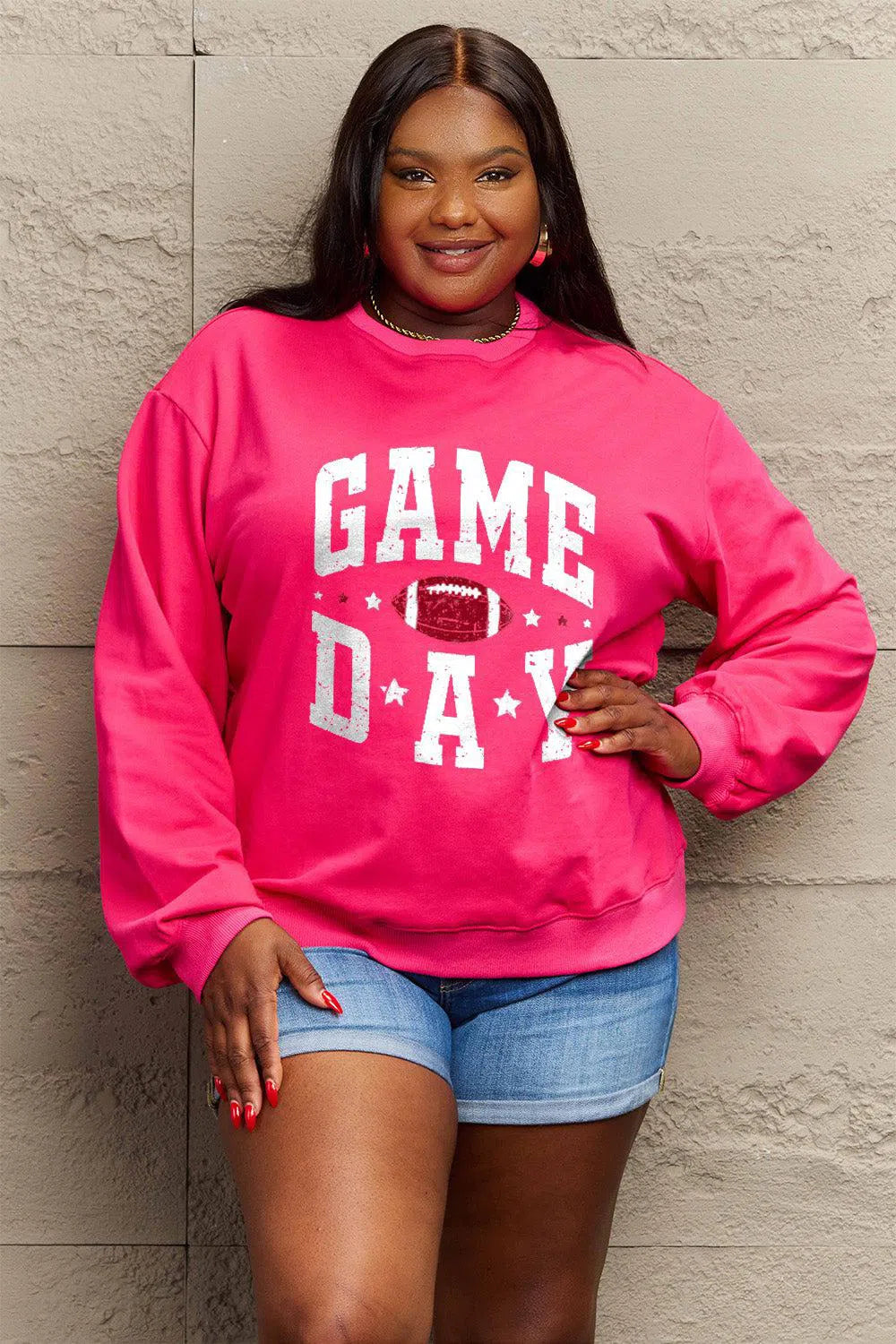 Simply Love "GAME DAY" Graphic Sweatshirt – Sporty & Stylish, [Evelyns Fashion]