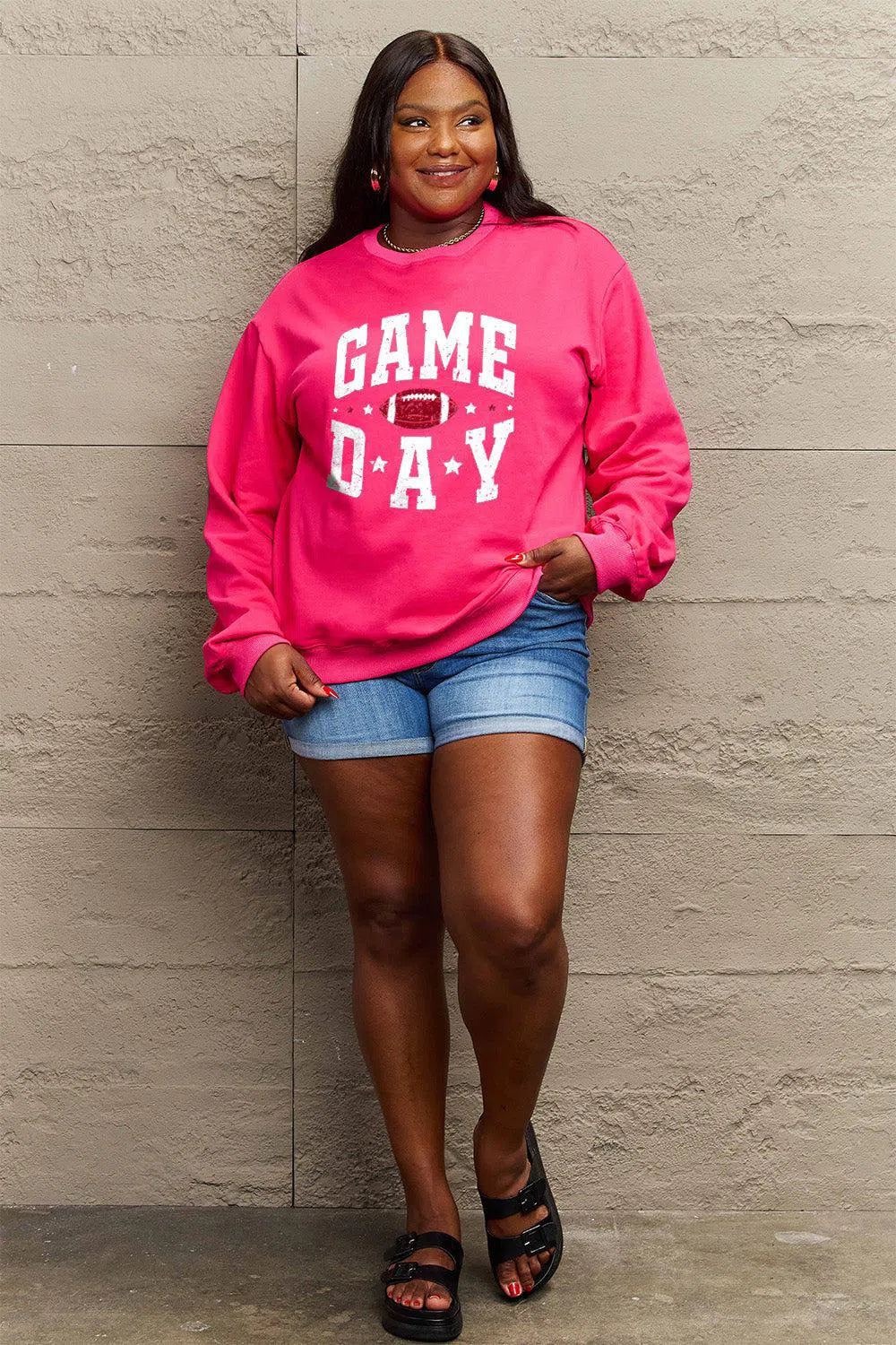 Simply Love "GAME DAY" Graphic Sweatshirt – Sporty & Stylish, [Evelyns Fashion]