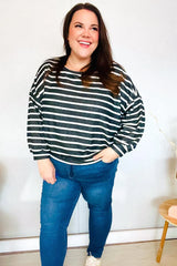 Charcoal Stripe Pullover – Stylish & Comfortable Knitwear, [Evelyns Fashion]