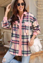 Plaid Corduroy Shacket – Stylish & Cozy Layering Essential, [Evelyns Fashion]