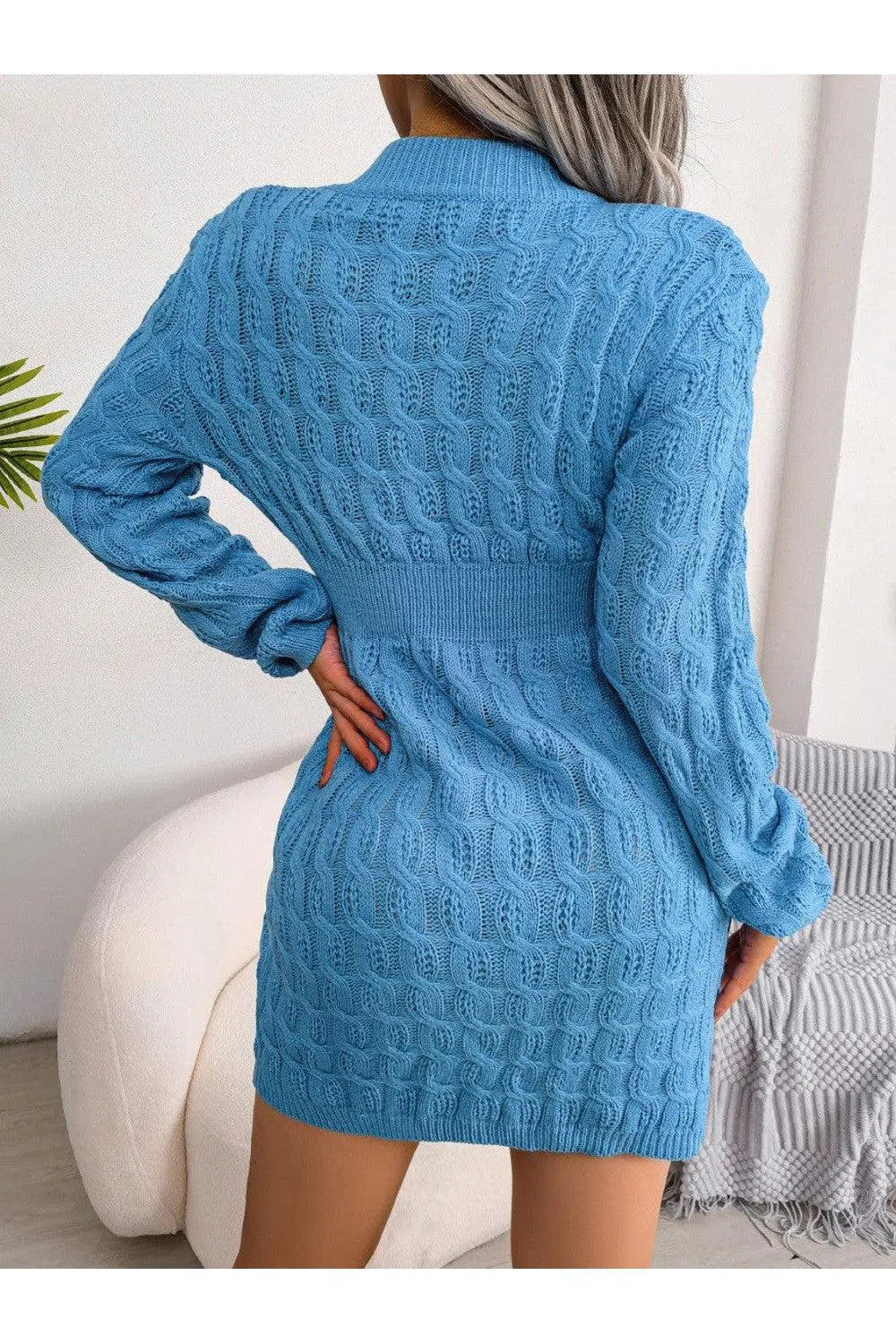 Stylish Cable-Knit Sweater Dress – Versatile & Cozy, [Evelyns Fashion]