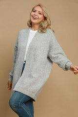 Umgee Plus Size Wool Blend Open Front Cardigan – Cozy & Stylish Knit, [Evelyns Fashion]