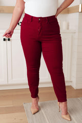 Wanda High-Rise Control Top Skinny Jeans – Scarlet | Flattering Fit, [Evelyns Fashion]