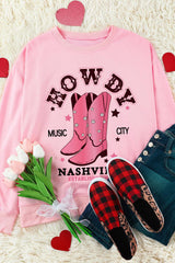 Cowboy Boots Graphic Sweatshirt – Cozy Western-Inspired Style, [Evelyns Fashion]